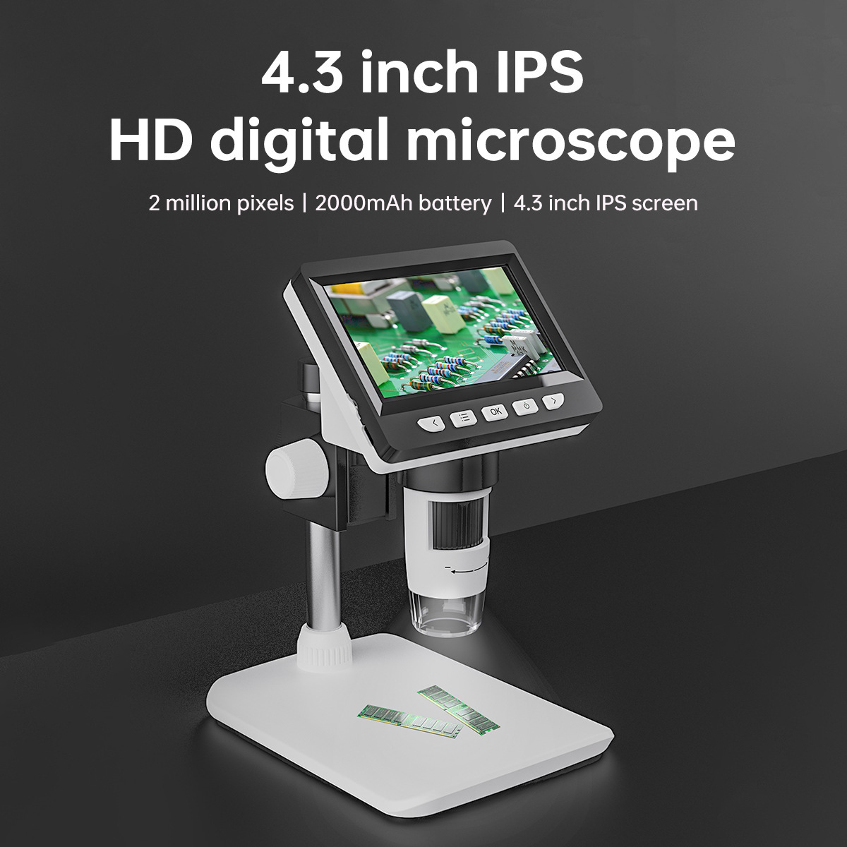 Usb Microscope Digital - Mikroskop Digital portabel 4.3 inci, mikroskop