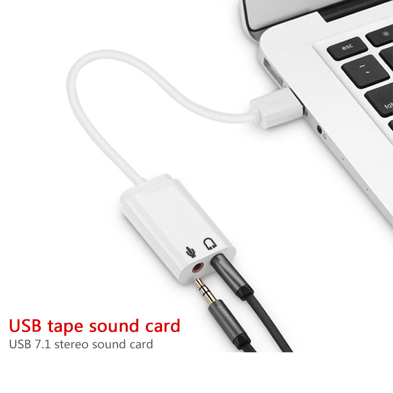 Usb Sound Card External - 3D Putih 2.0 Virtual 7.1 Saluran