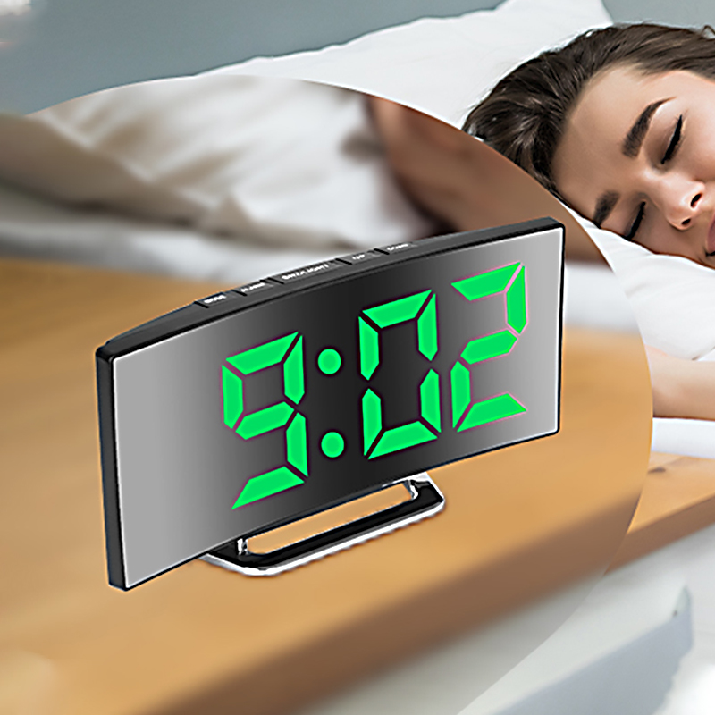Electronic Gadgets For Home - Jam Alarm Digital LED Layar Melengkung