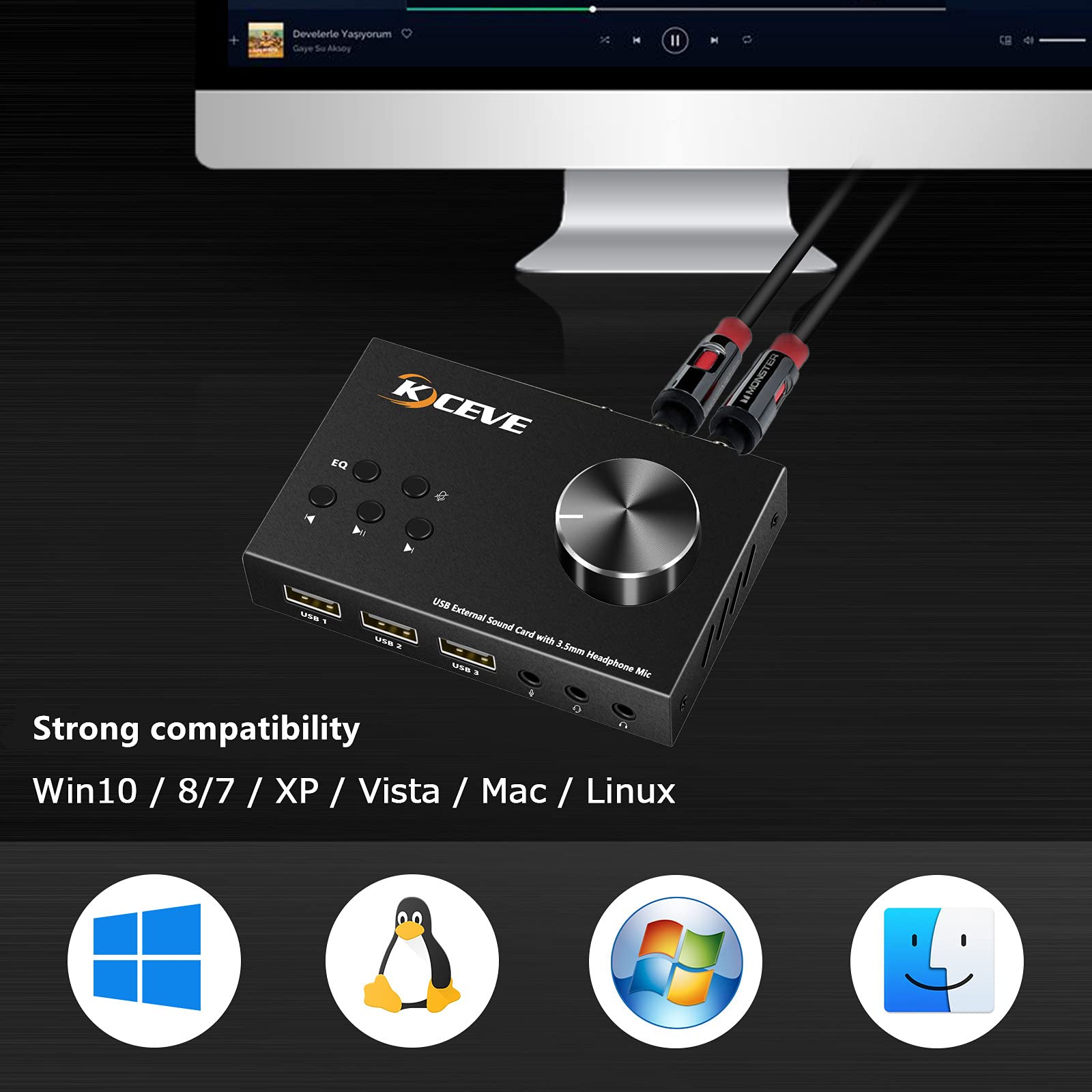 Kartu Suara Eksternal dengan K - Usb Sound Card External ulasan dan harga