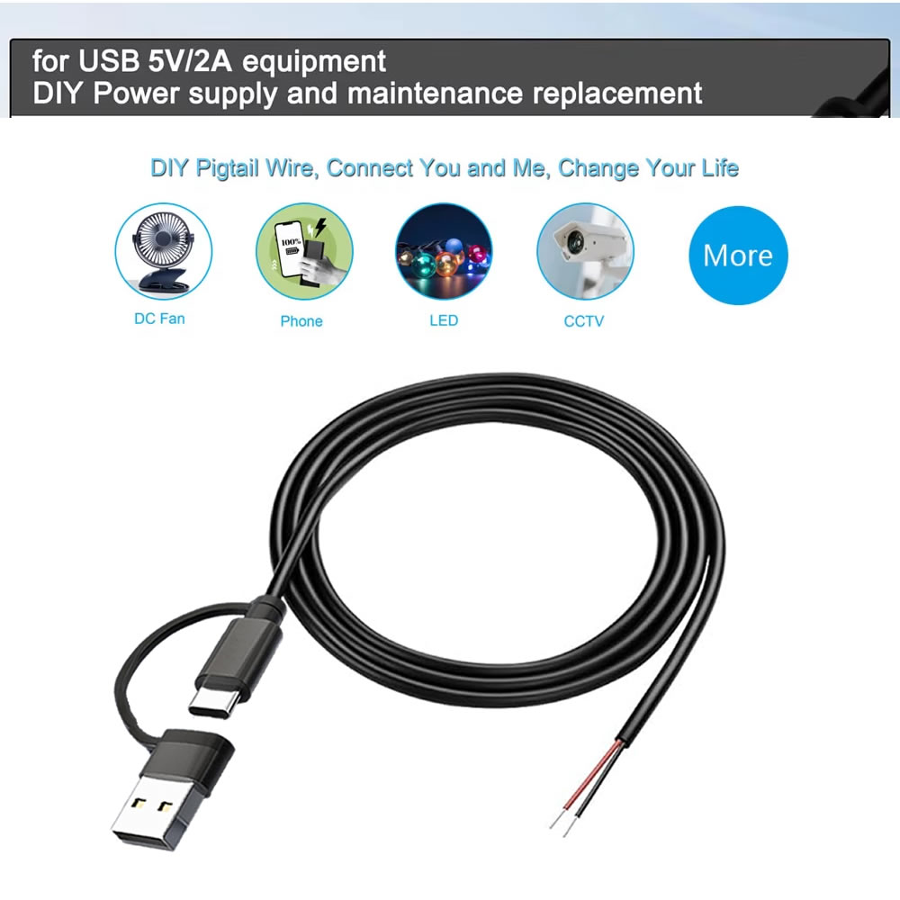 DC 2 Pin Kabel Daya USB dan Ti - Diy Electronics Gadgets ulasan dan harga