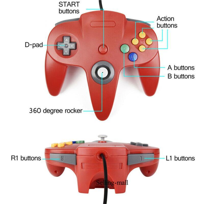 N64 kontroler klasik berkabel  - Retro Game Controller Usb ulasan dan harga