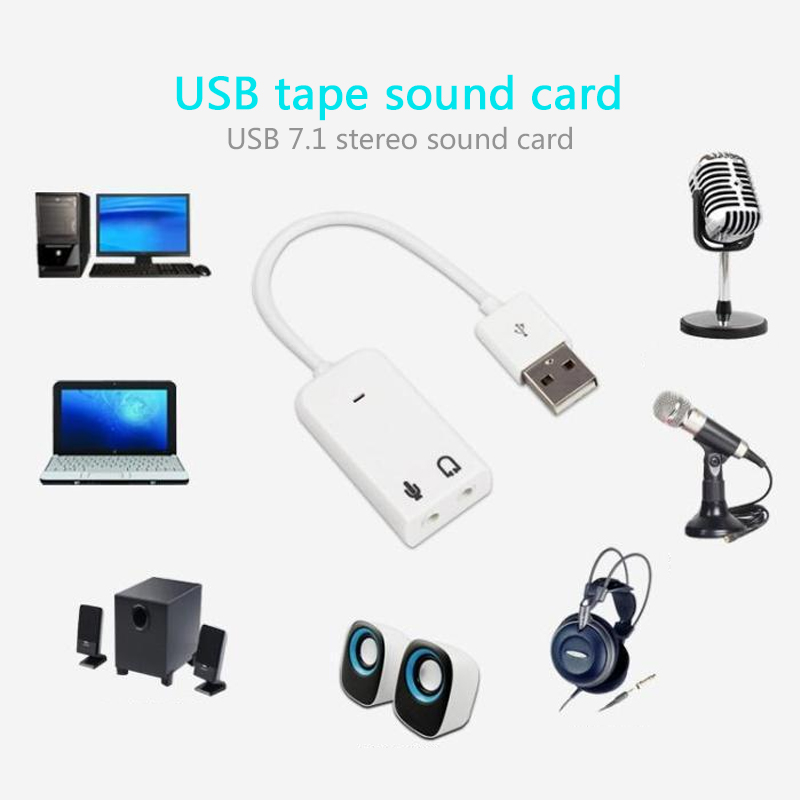 3D Putih 2.0 Virtual 7.1 Salur - Usb Sound Card External ulasan dan harga